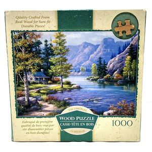 The Original Wood Puzzle 1000 Piece Jigsaw Lakeside Lodge Interlocking